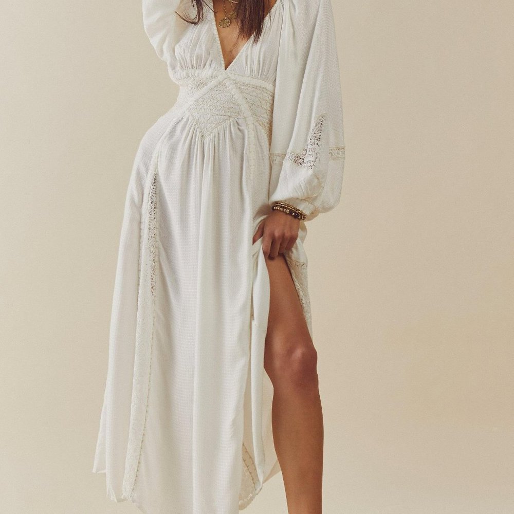 Free People Southwest Lace Maxi Dress in Ivory